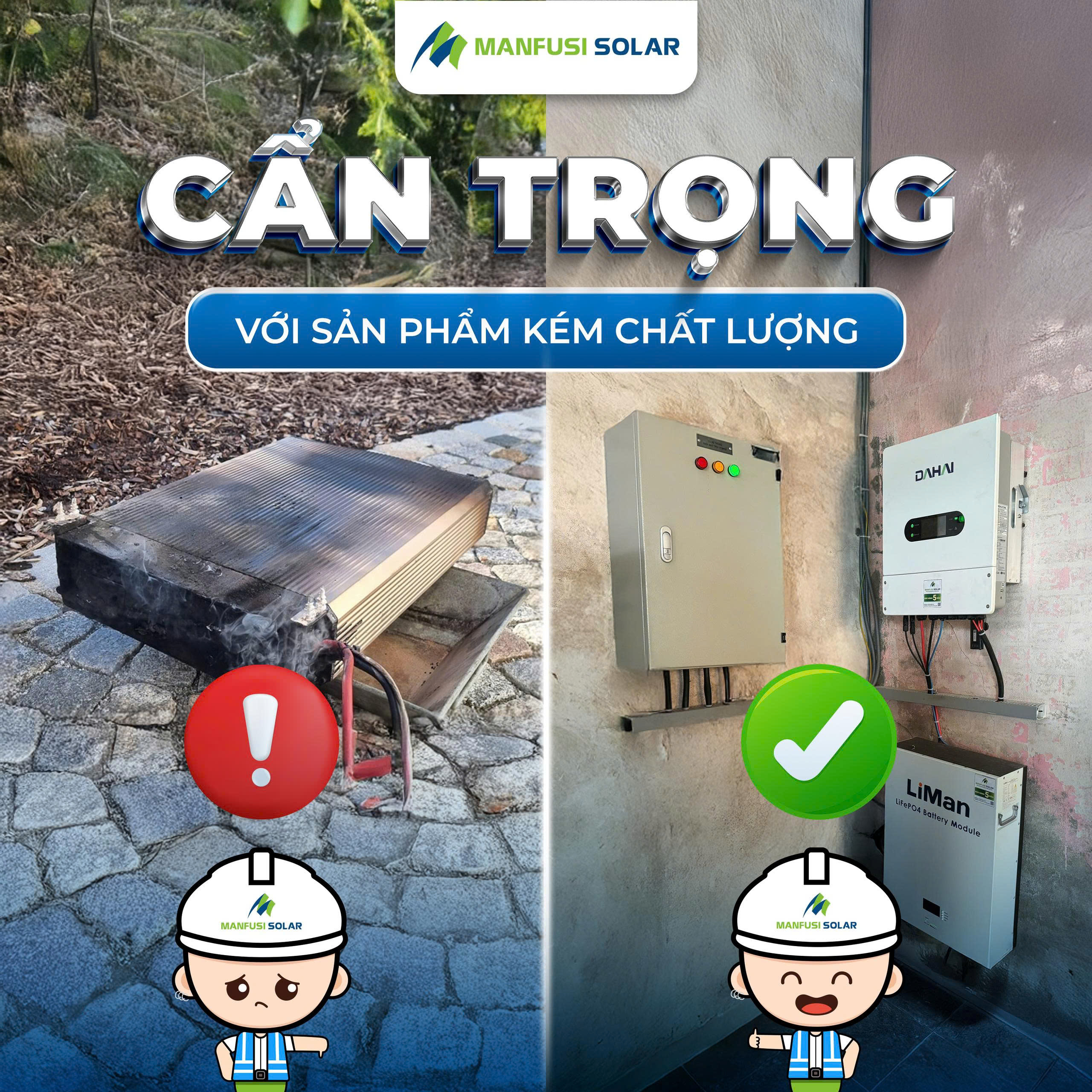 Cẩn trọng với sản phẩm kém chất lượng - Ảnh hưởng đến việc sử dụng điện năng lượng mặt trời nhà bạn 