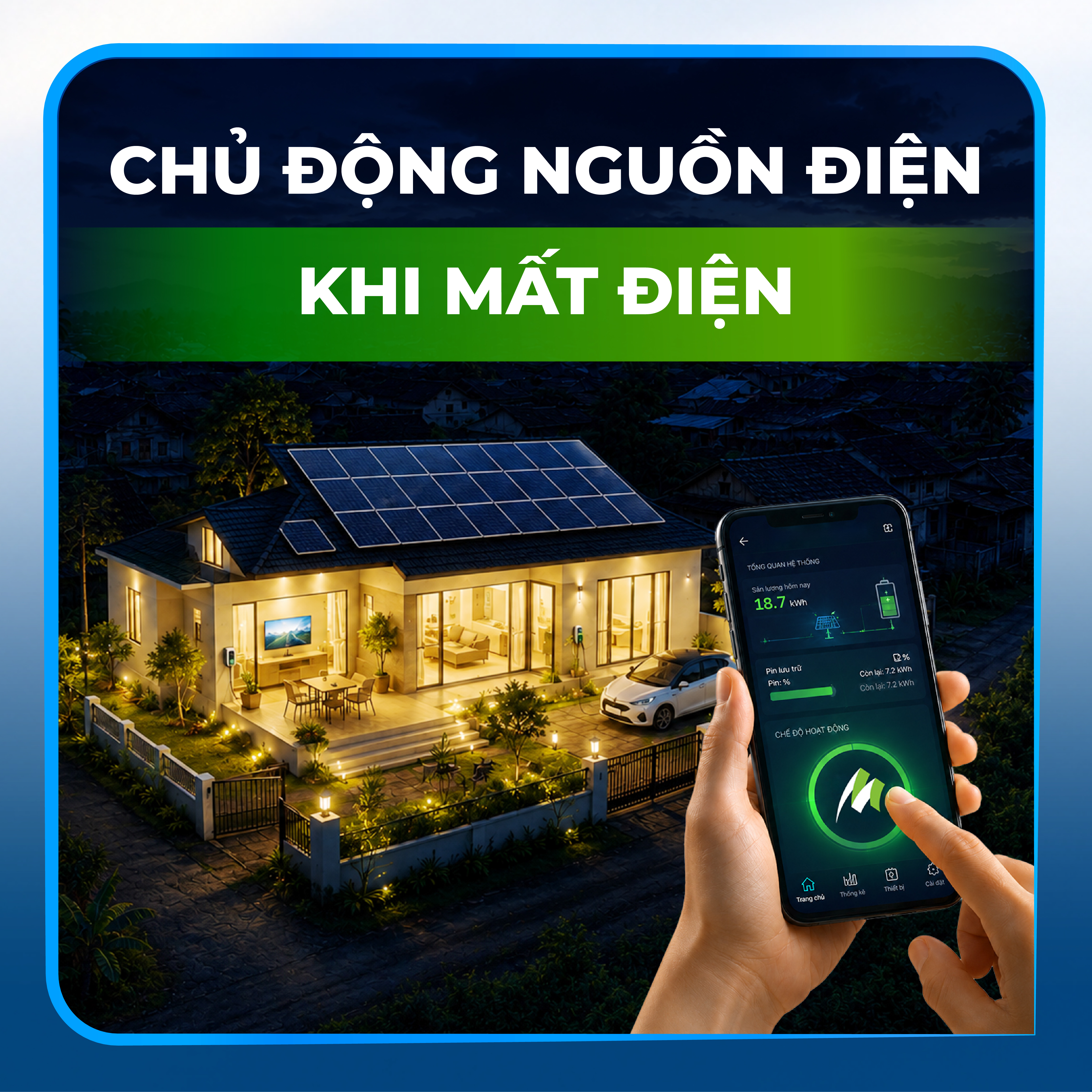 điện mặt trời kết hợp pin lưu trữ